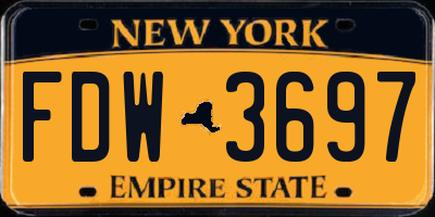 NY license plate FDW3697