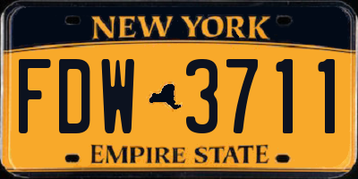 NY license plate FDW3711