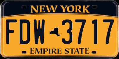 NY license plate FDW3717