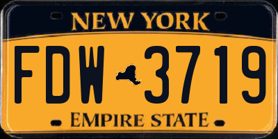 NY license plate FDW3719
