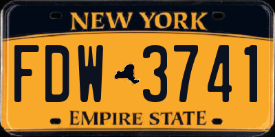 NY license plate FDW3741