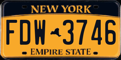 NY license plate FDW3746