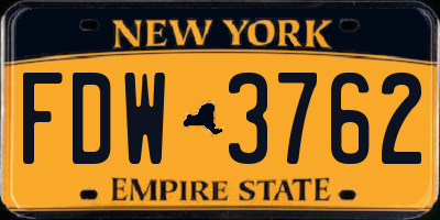 NY license plate FDW3762