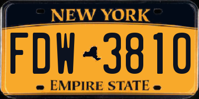 NY license plate FDW3810