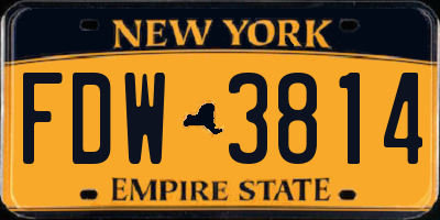 NY license plate FDW3814