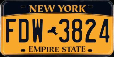 NY license plate FDW3824