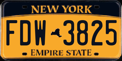 NY license plate FDW3825