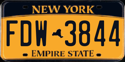 NY license plate FDW3844