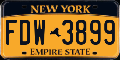 NY license plate FDW3899