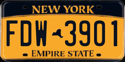 NY license plate FDW3901