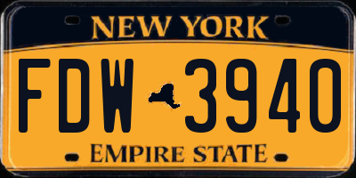 NY license plate FDW3940
