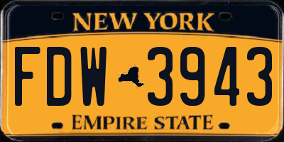 NY license plate FDW3943