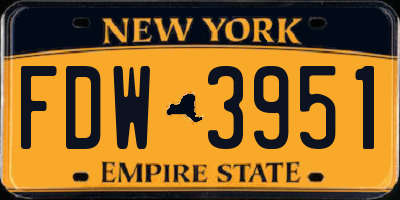 NY license plate FDW3951