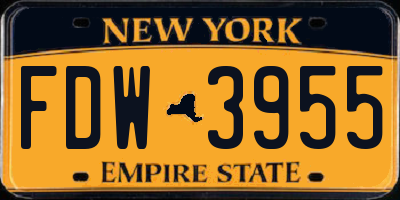 NY license plate FDW3955