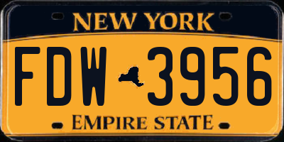 NY license plate FDW3956