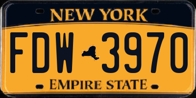 NY license plate FDW3970