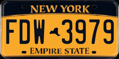 NY license plate FDW3979