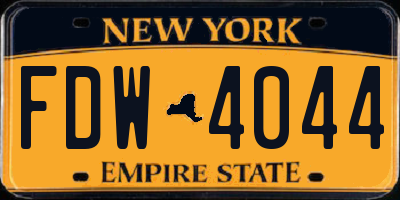 NY license plate FDW4044