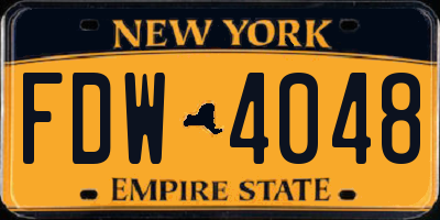 NY license plate FDW4048