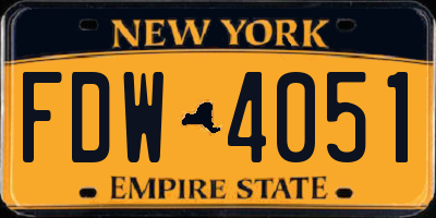 NY license plate FDW4051