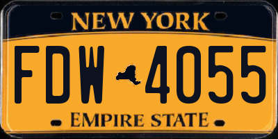 NY license plate FDW4055