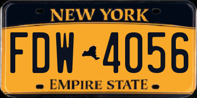NY license plate FDW4056