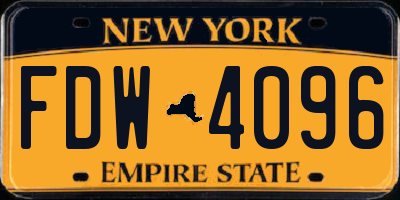 NY license plate FDW4096