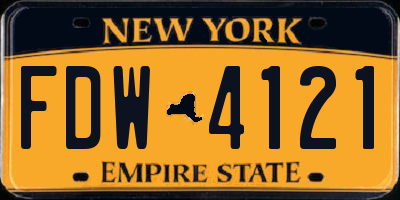 NY license plate FDW4121