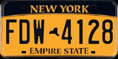 NY license plate FDW4128