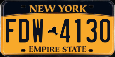 NY license plate FDW4130