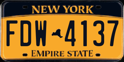 NY license plate FDW4137