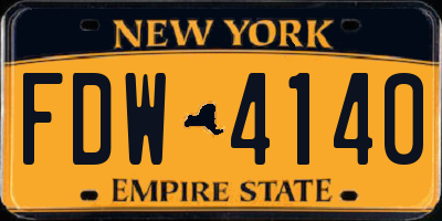 NY license plate FDW4140