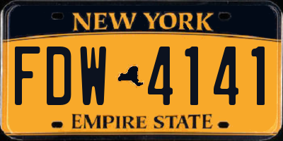 NY license plate FDW4141