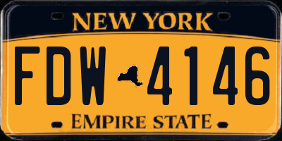 NY license plate FDW4146
