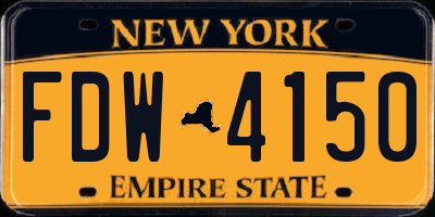 NY license plate FDW4150