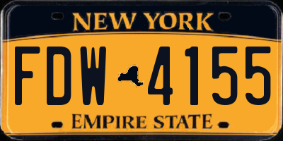 NY license plate FDW4155