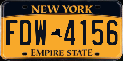 NY license plate FDW4156