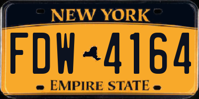 NY license plate FDW4164