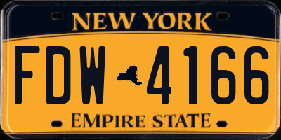 NY license plate FDW4166
