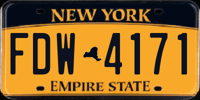 NY license plate FDW4171