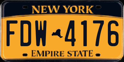 NY license plate FDW4176