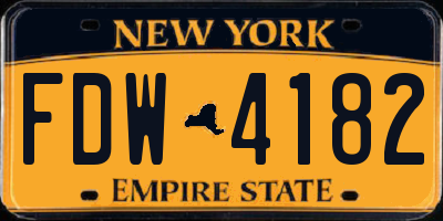 NY license plate FDW4182