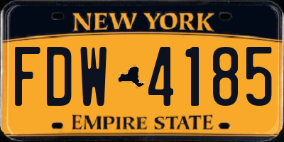 NY license plate FDW4185