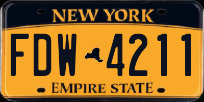 NY license plate FDW4211