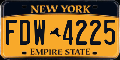 NY license plate FDW4225
