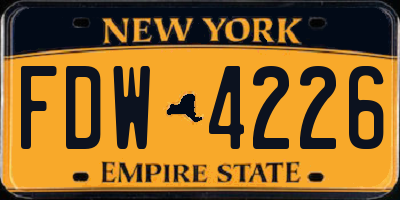 NY license plate FDW4226