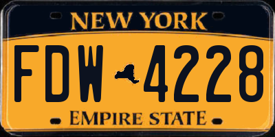 NY license plate FDW4228
