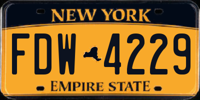 NY license plate FDW4229