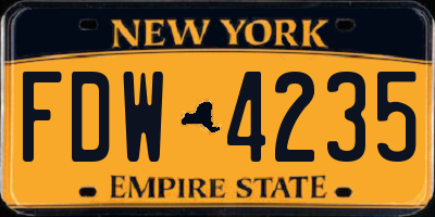 NY license plate FDW4235