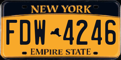 NY license plate FDW4246